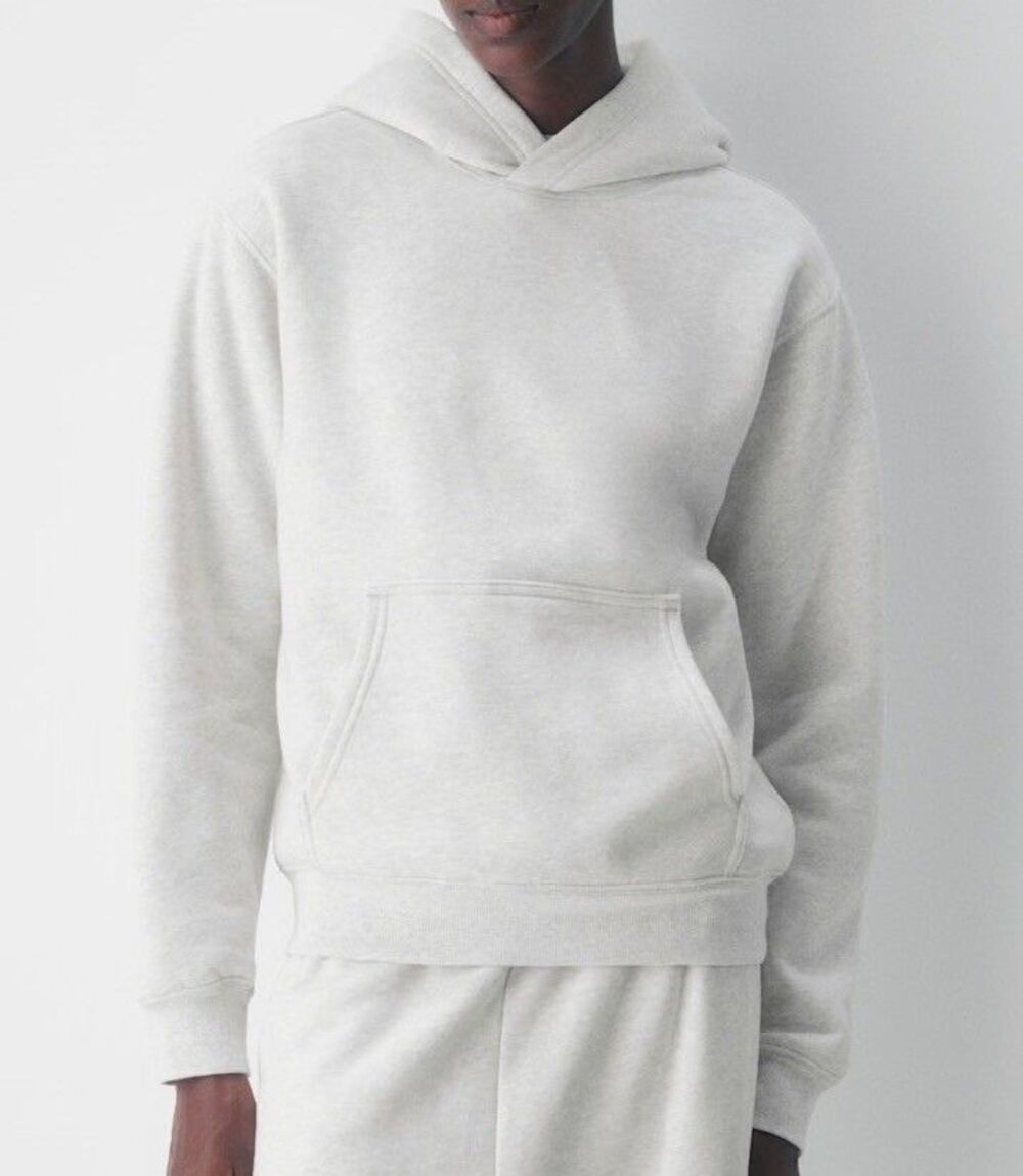Aritzia Cozy Sweatfleece Perfect Hoodie Heather Cloud White Plush Loungewear S